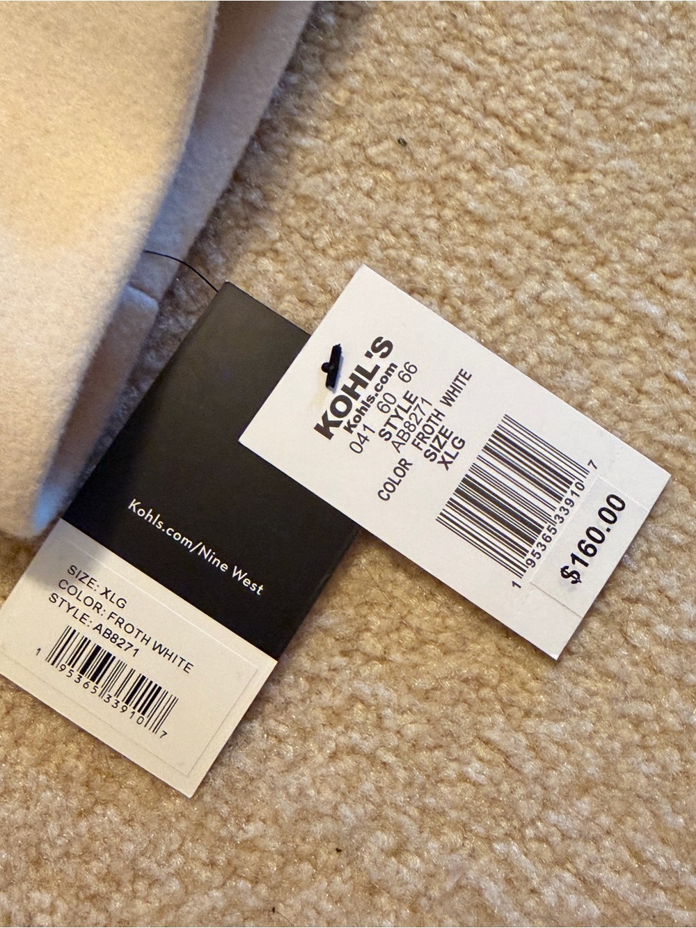 Nine West Women's Cream Hooded Wool-Blend Coat with Faux Fur Trim - Picture 4 of 5
